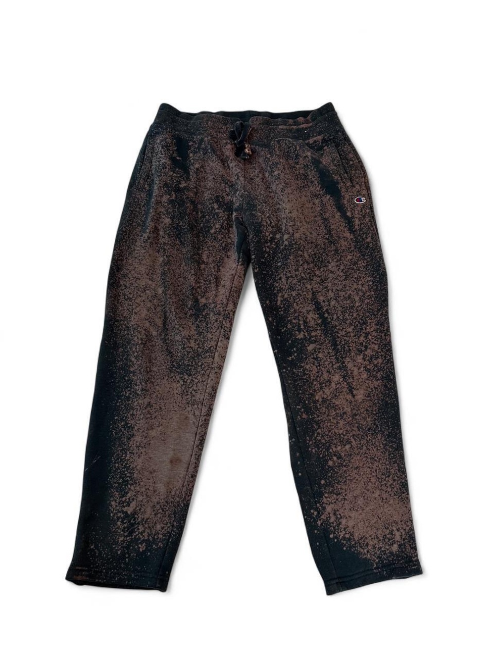 Champion Men's Blue Bleached Sweatpants Classic Logo